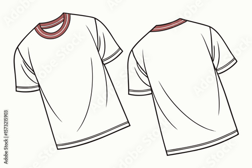 White t shirt with maroon trim apparel clothing