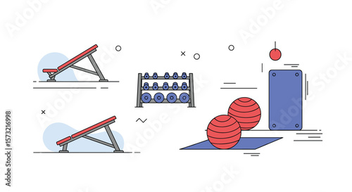 Gym Equipment Collection Fitness Accessories Workout Gear Strength Training Tools Exercise Equipment