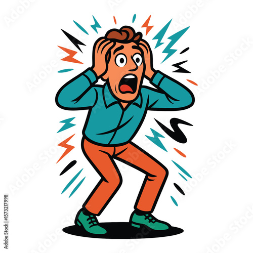 businessman shocked and worried vector pose