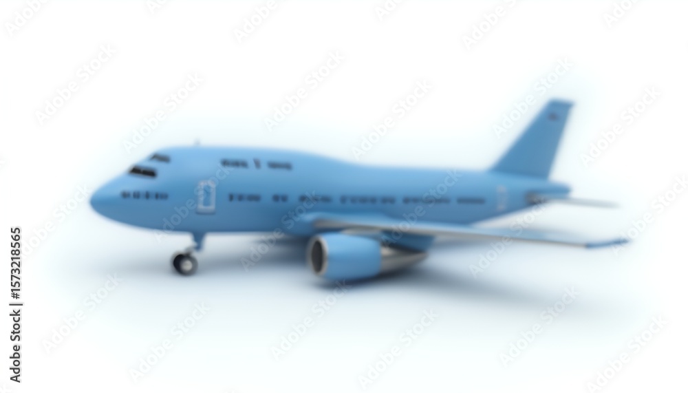Fototapeta premium Blurred Abstract of a Blue Airplane Model