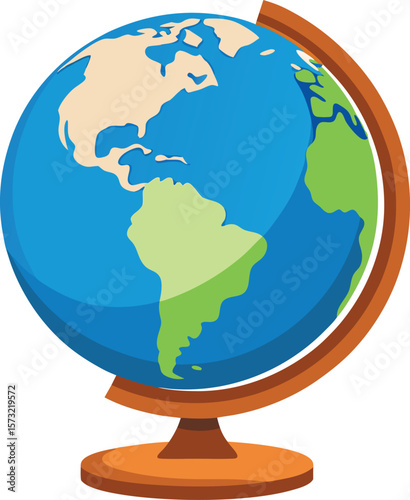 Stylized globe showing south america and parts of north america