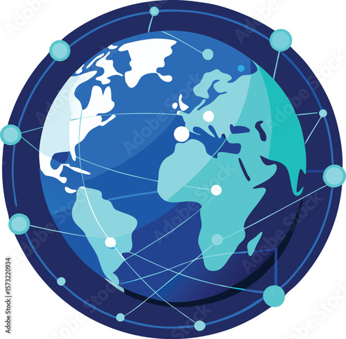 Global network connections and digital world connectivity