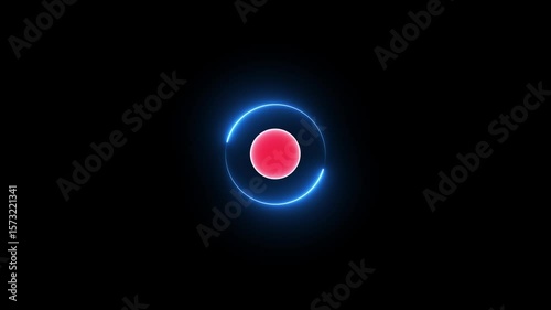 Abstract Neon Circles Background, Colorful Laser Beams Animation, Shiny Round Lights Texture, Disco Party Illumination, Seamless Loop