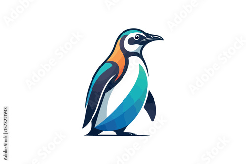 Penguin Colorful Logo Gradient Vector On White Background.02