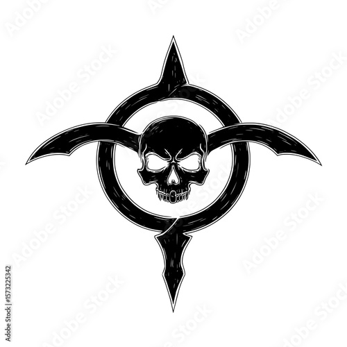 Biohazard Skull Hazard Symbol Vector Design
