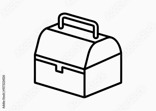 Line Art Illustration of a Tool Box for DIY Projects, Home Improvement Websites, Online Tutorials, and Craft Blogs  