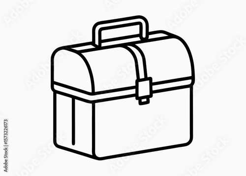 Tool Box Icon in Minimalist Line Art Style for Business Websites, Graphic Design Projects, Construction Blogs, and DIY Tutorials  