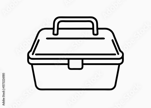 Vintage Toolbox Outline Illustration for Crafting, DIY Projects, Home Repair, and Creative Design Blogs  