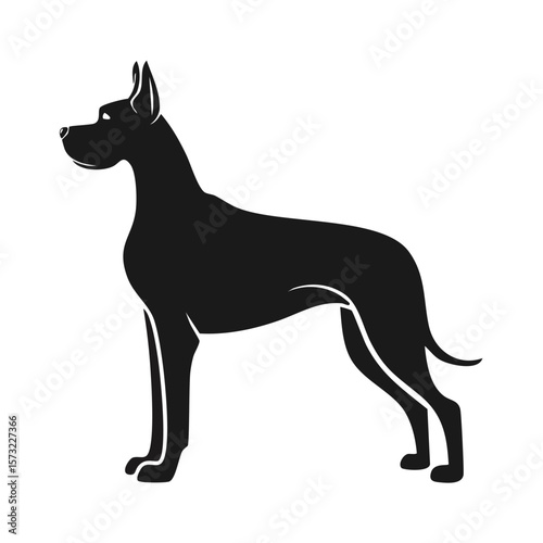 Great Dane Dog Black Glyph Icon (Color Changes Available in SVG)