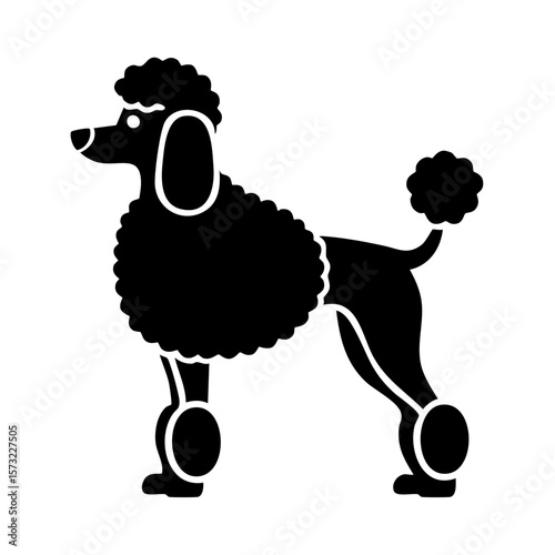Poodle Dog Black Glyph Icon (Color Changes Available in SVG)