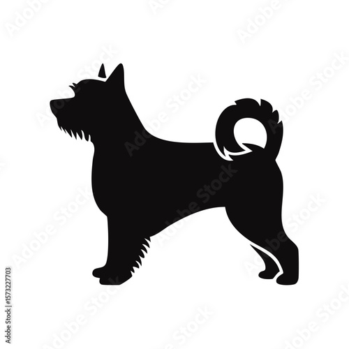 Yorkshire Terrier Dog Black Glyph Icon (Color Changes Available in SVG)