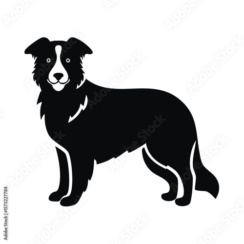 Australian Shepherd Dog Body Black Glyph Icon (Color Changes Available in SVG)