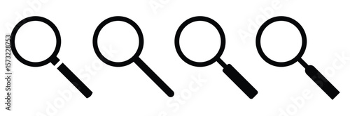 Magnifying glass icon. magnifying glass loupe icon, magnifier icon. vector illustration.