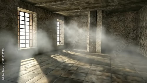 Exploring an Abandoned Industrial Space with Mysterious Atmosphere and Light
