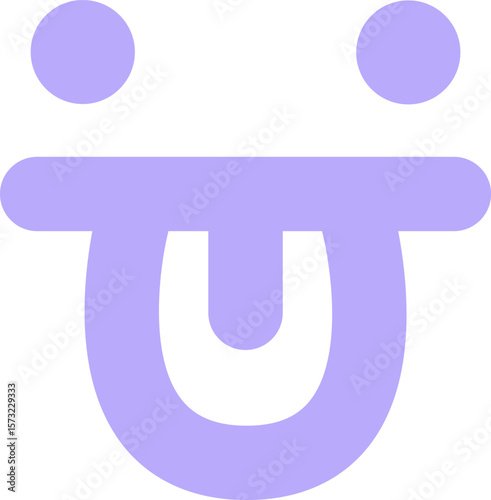 simple confused face icon in bright neon color