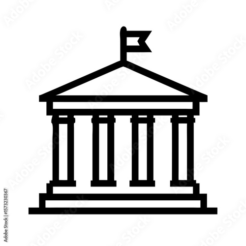 Minimalist Roman Forum Icon Design ,  Roman Forum line art vector