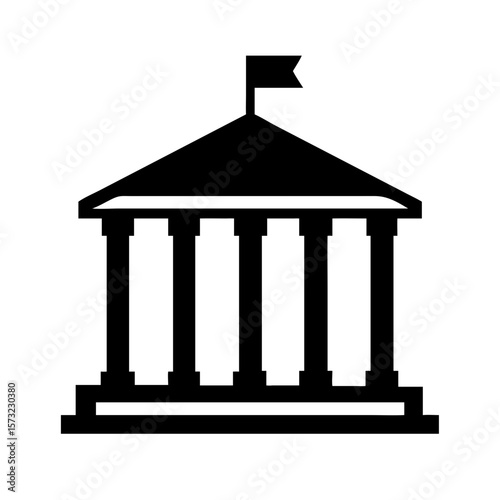 Minimalist Roman Forum Icon Design ,  Roman Forum line art vector