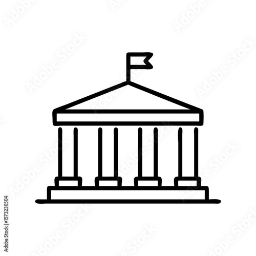Minimalist Roman Forum Icon Design ,  Roman Forum line art vector