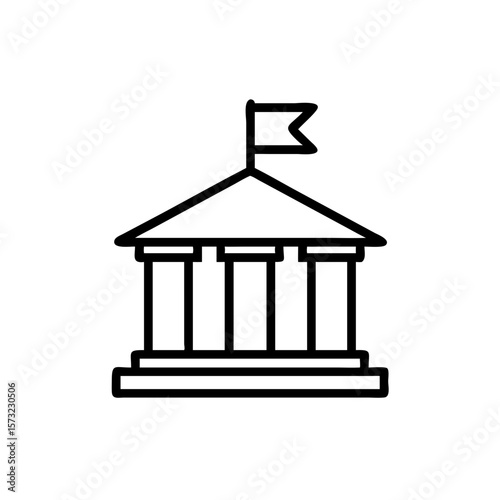 Minimalist Roman Forum Icon Design ,  Roman Forum line art vector