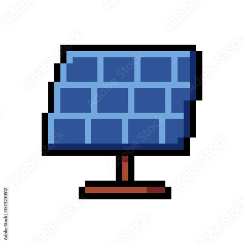 8-Bit Pixel Art Solar Panel Icon