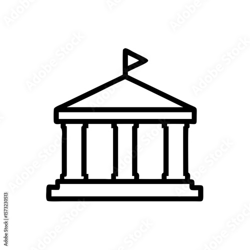 Minimalist Roman Forum Icon Design ,  Roman Forum line art vector