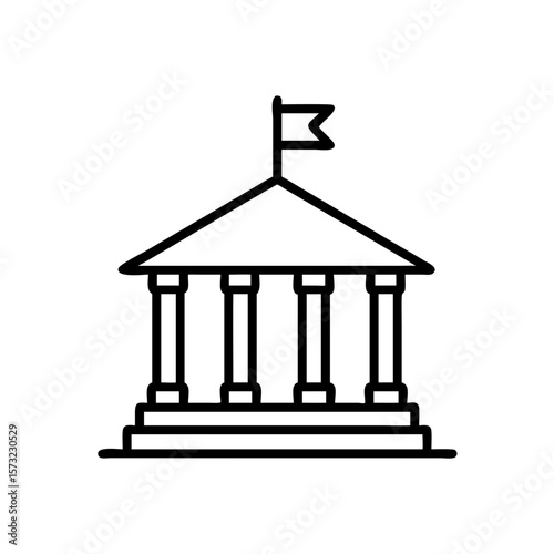 Minimalist Roman Forum Icon Design ,  Roman Forum line art vector