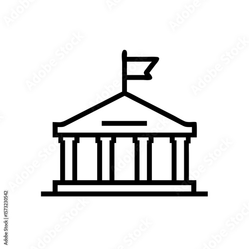 Minimalist Roman Forum Icon Design ,  Roman Forum line art vector