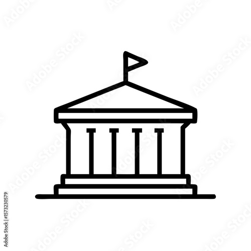 Minimalist Roman Forum Icon Design ,  Roman Forum line art vector