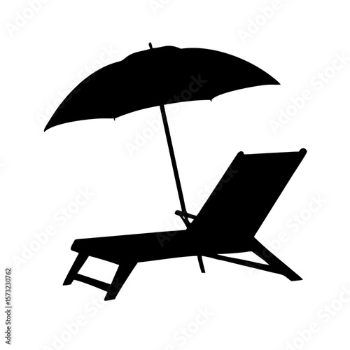 beach chair and umbrella