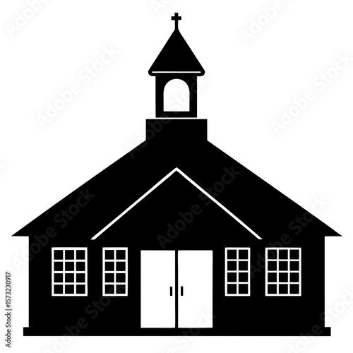 church silhouette vector