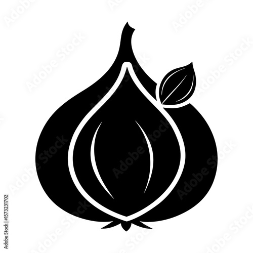black silhouette logo of a Fig white background.