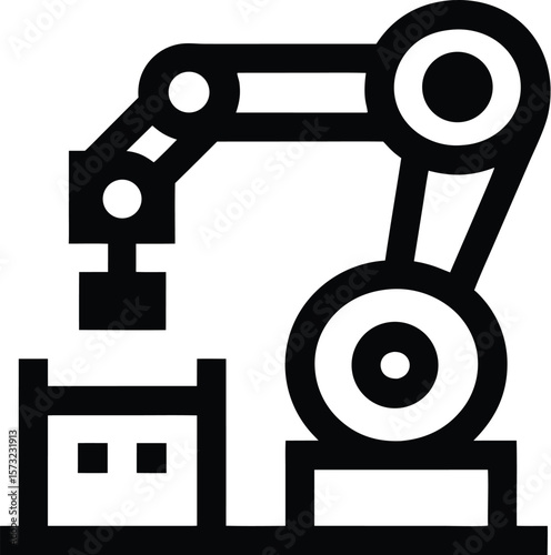 Assembly line robot with sensor-driven motion for efficiency highlighting productivity
