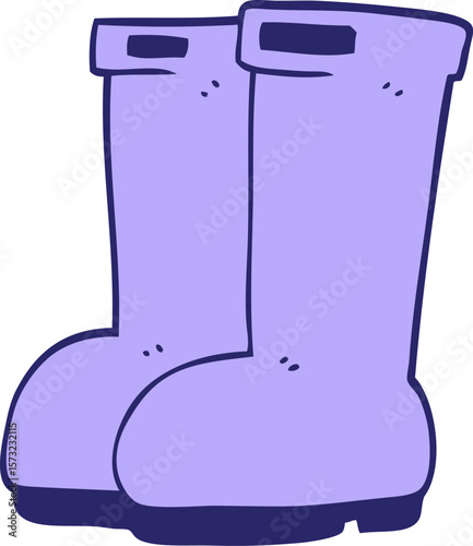cartoon doodle red wellies in bright neon color