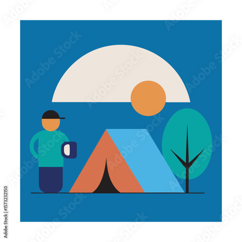 Person Enjoying Morning Coffee At Campsite