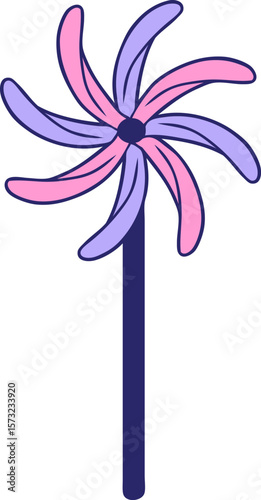 toy windmill  in bright neon color