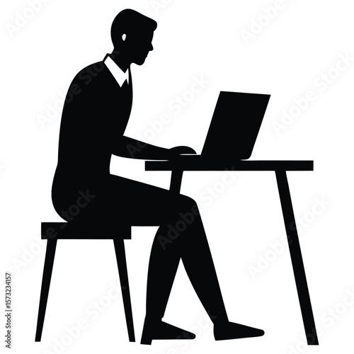 man working on laptop