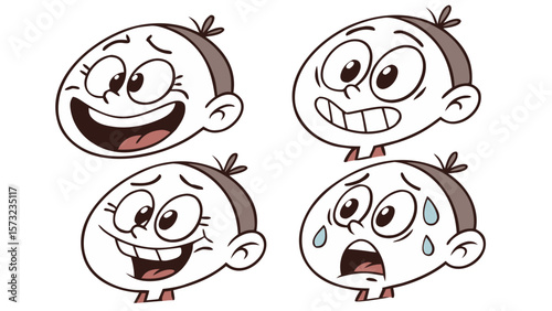 set of funny cartoon monsters