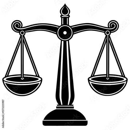 Balanced Scales of Justice Law Order and Legal Symbolism Vector Design