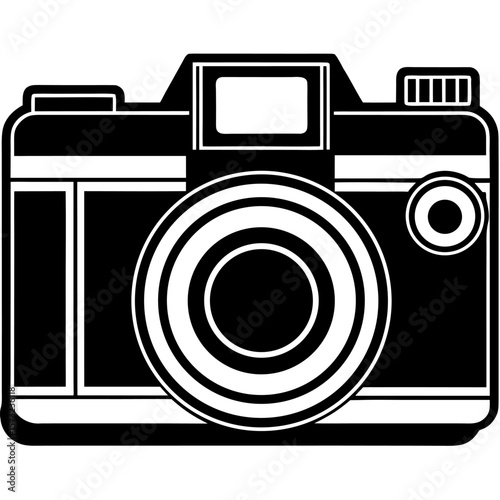 Sleek Black Modern Photographic Camera Design Illustration for Creative Projects