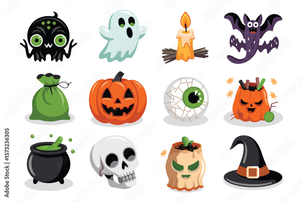 Obraz premium Halloween vector symbols