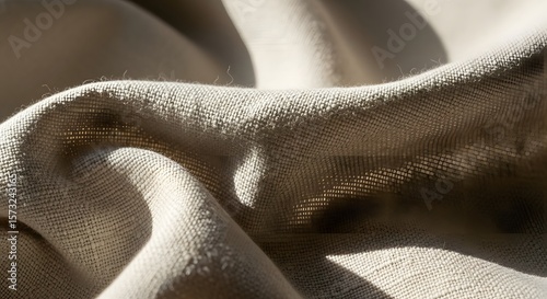 Wallpaper Mural Crumpled flax linen with soft folds and creases under diffused natural window light Torontodigital.ca