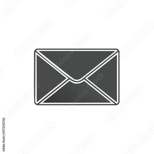 Simple Isolated Envelope Icon Symbol for Digital Communication or Direct Mail Marketing Illustration