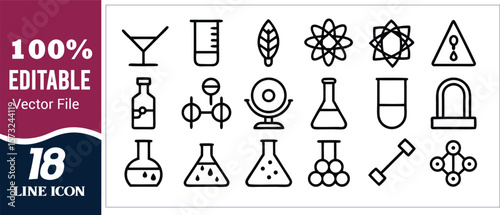 Scientific laboratory equipment and molecular structures science chemistry