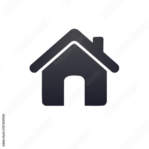 Simple vector illustration of a small house with a chimney on a white background