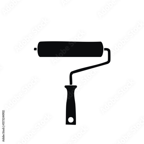 Paint Roller Icon: DIY Project, Painter Tool, Home Improvement, Decoration