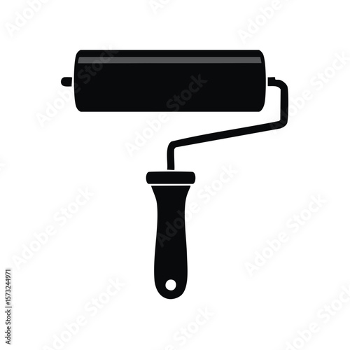 Simple Black and White Paint Roller, Wall Painter Supply Tool for Interior Design and Home Repair