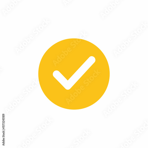 Simple yellow circle with a white check mark icon