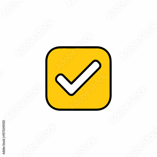 Simple yellow square with a white check mark icon