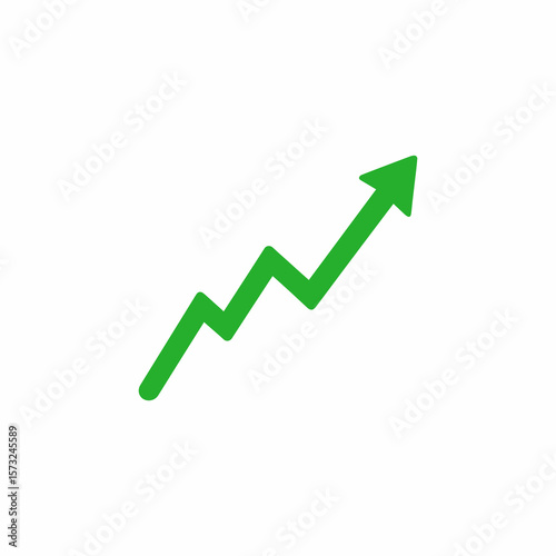 Green arrow graph showing upward trend and growth