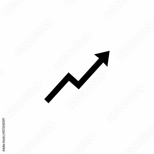 Black arrow chart indicating upward trend and growth